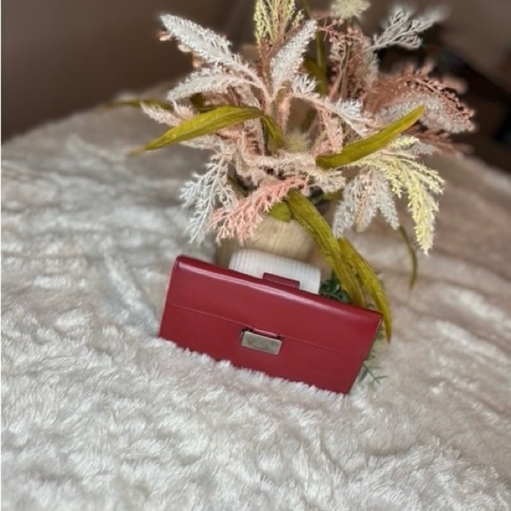 Gucci Red Long Wallet with Silver Accent